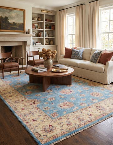 6' 11 x 9' 10 Hand Knotted Ziegler Rug