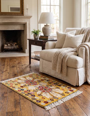 1' 5 x 2' 2 Hand Knotted Modern Ziegler Rug