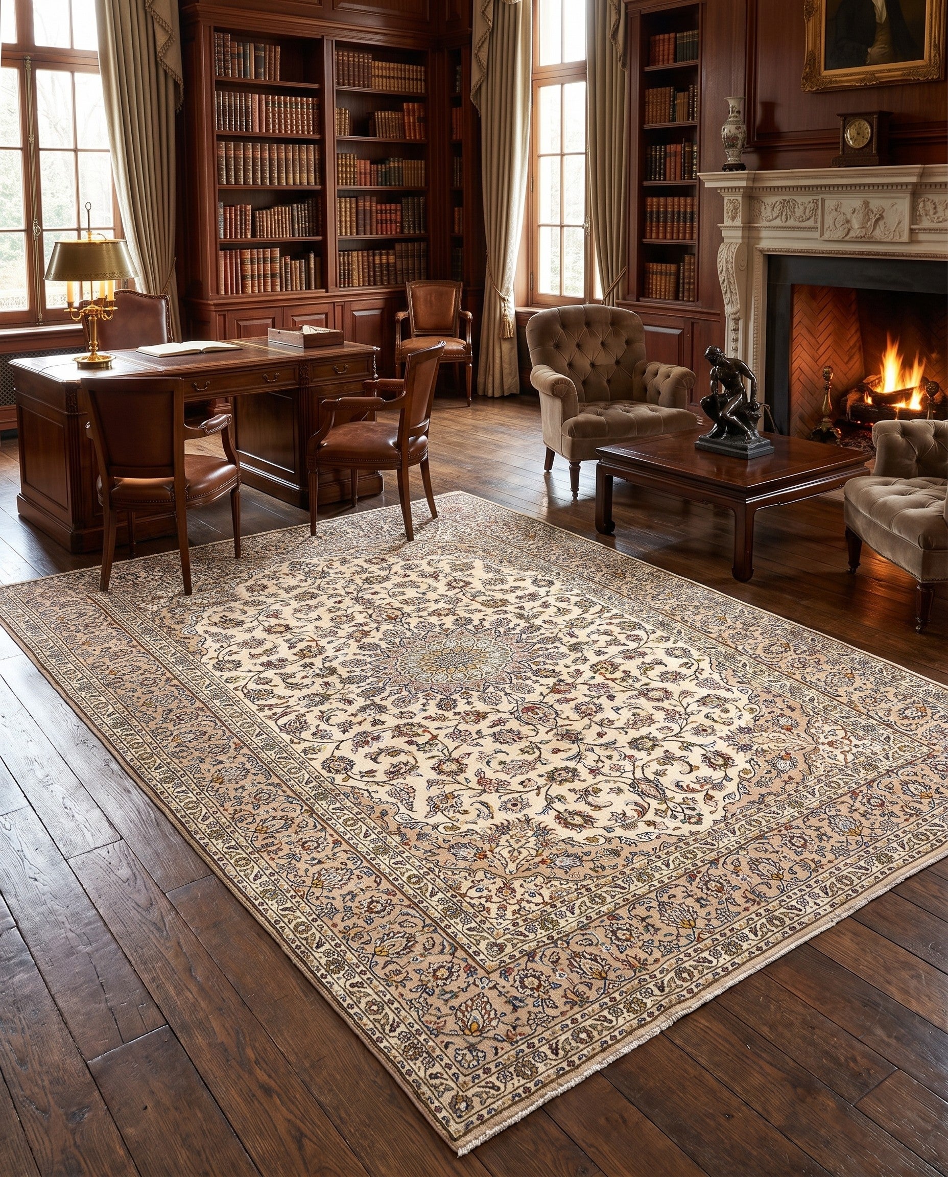 8' 2 x 11' 5 Kashan Wool Rug