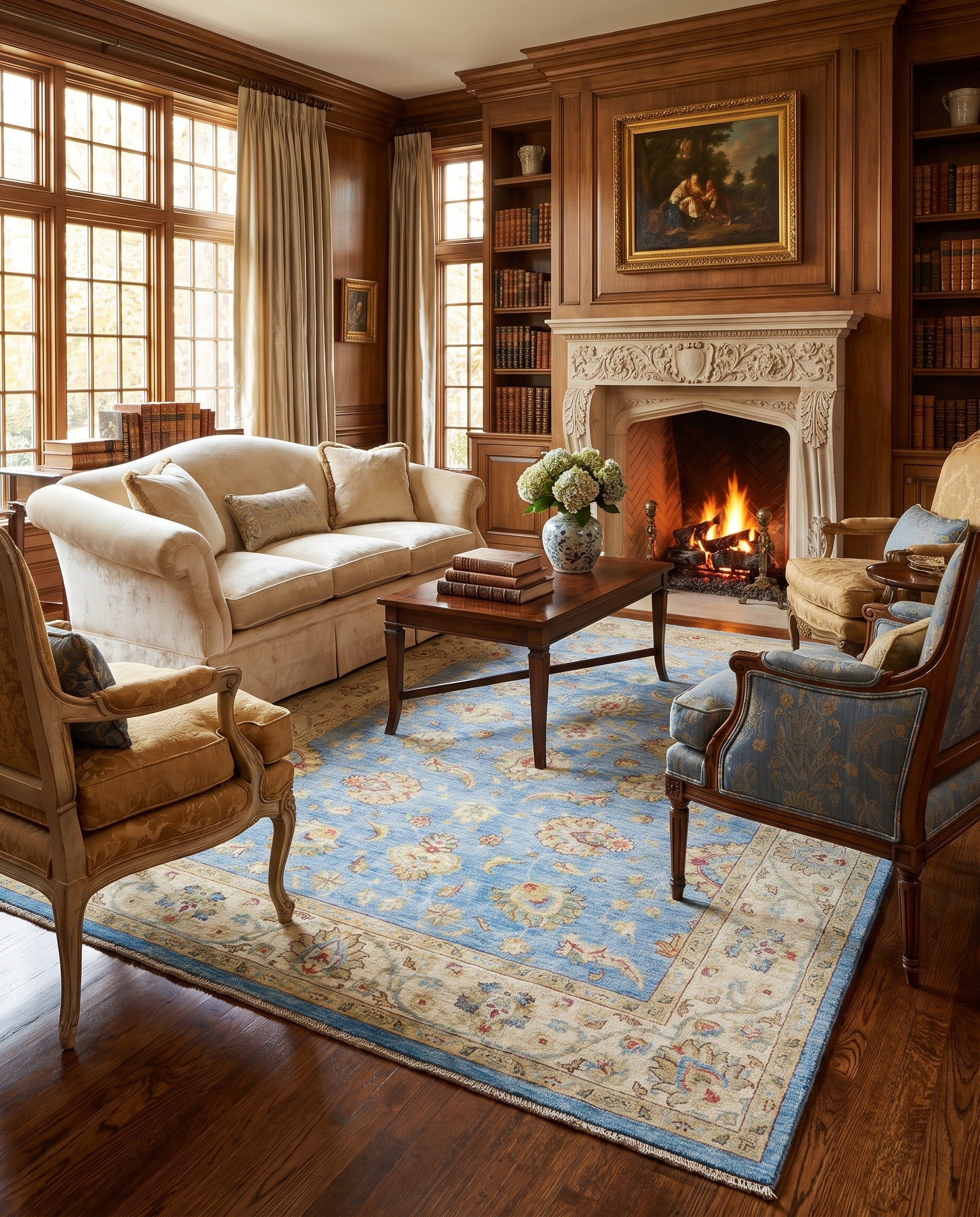 6' 8 x 9' 8 Hand Knotted Ziegler Rug