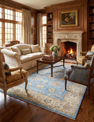 6' 8 x 9' 8 Hand Knotted Ziegler Rug