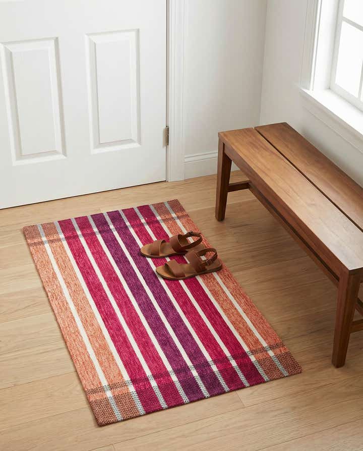 1' 10 x 2' 10 Flatweave Cotton Dhurrie Rug