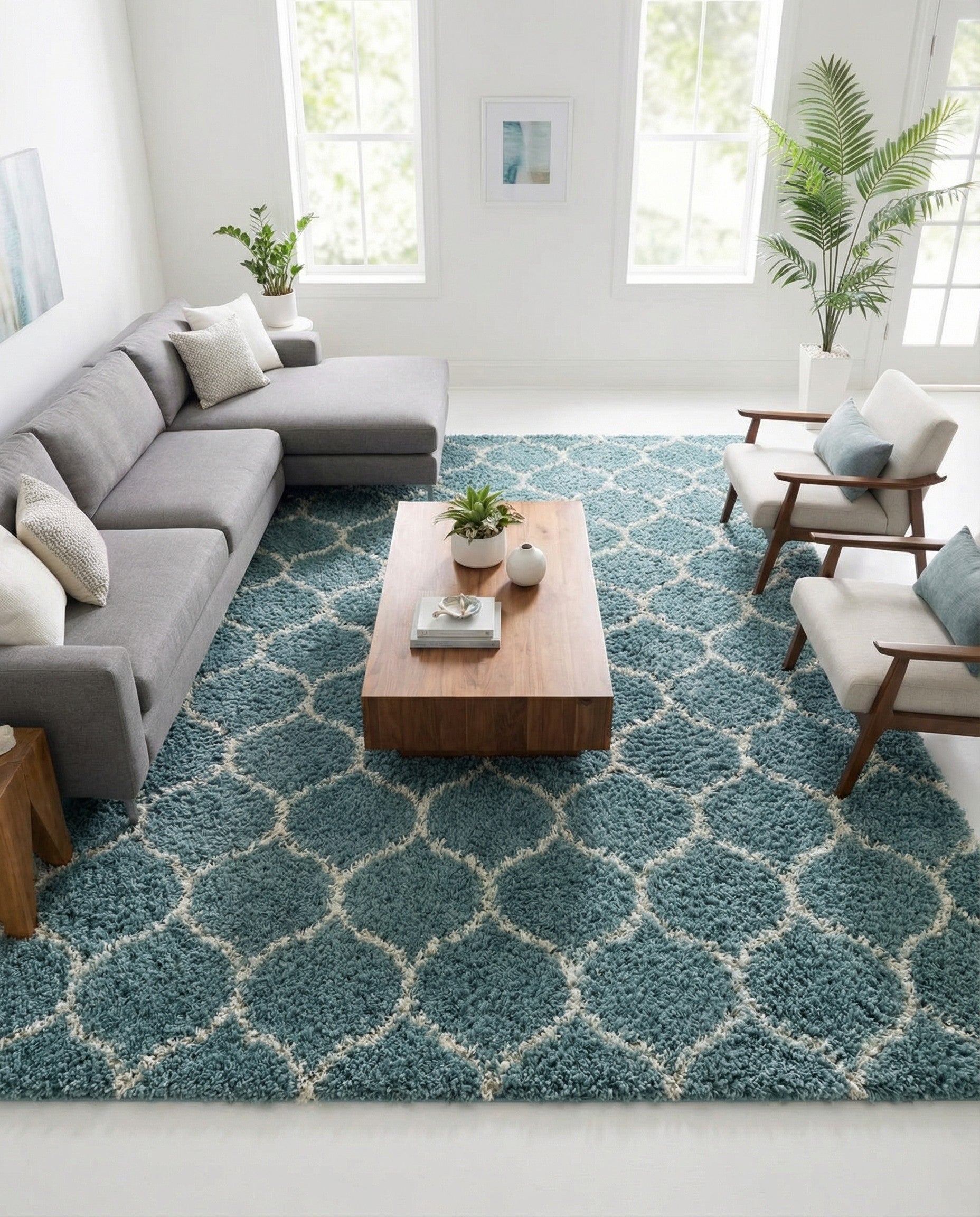 7' 10 x 7' 10 Trellis Shag Square Rug