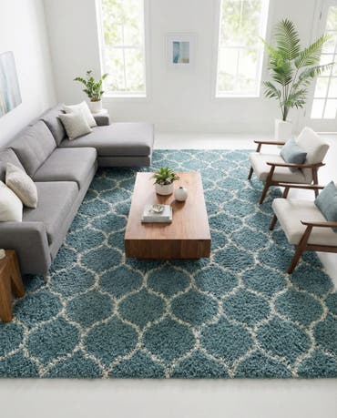  7' 10 x 7' 10 Lattice Shag Square Rug