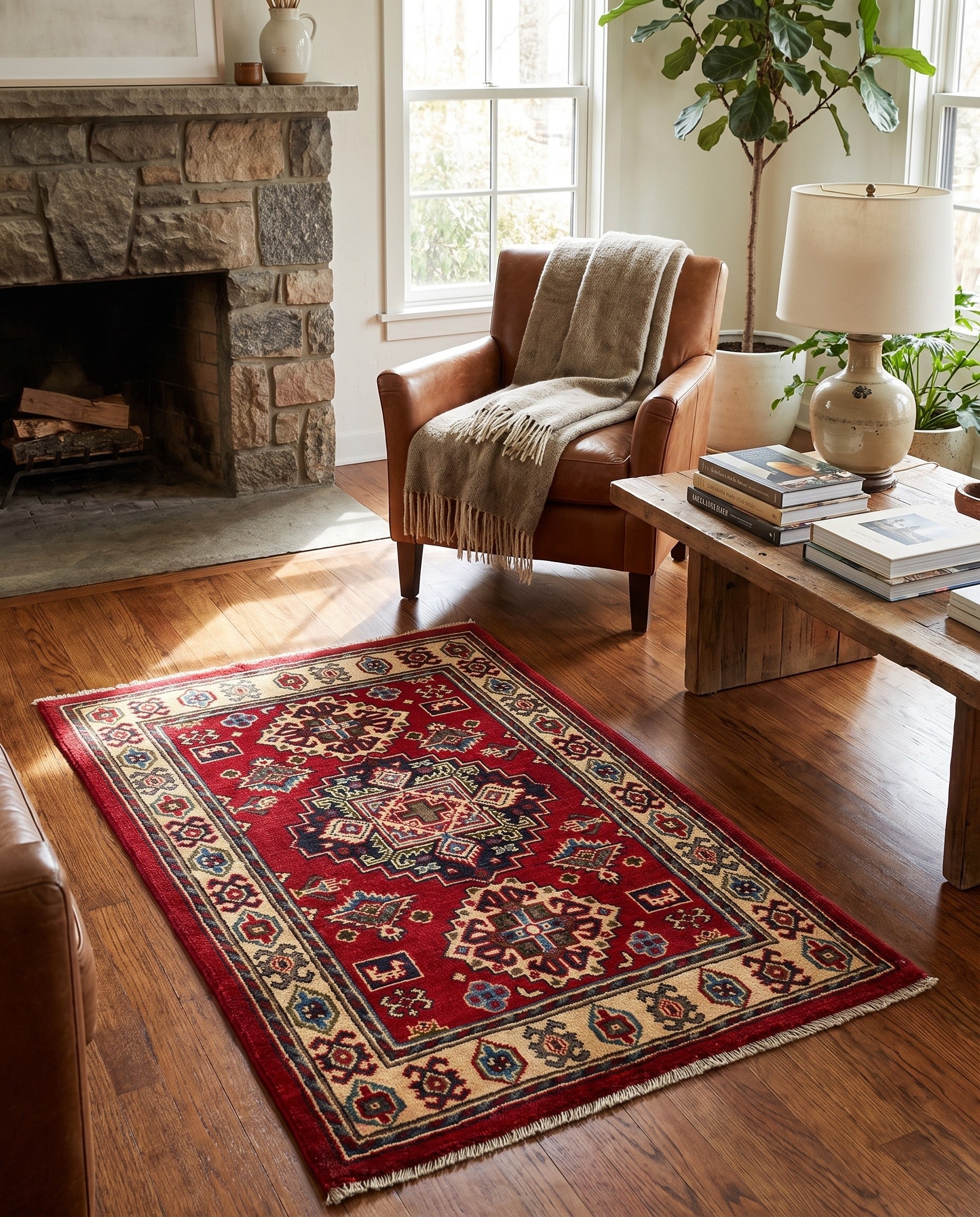 2' 6 x 3' 11 Hand Knotted Kazak Rug