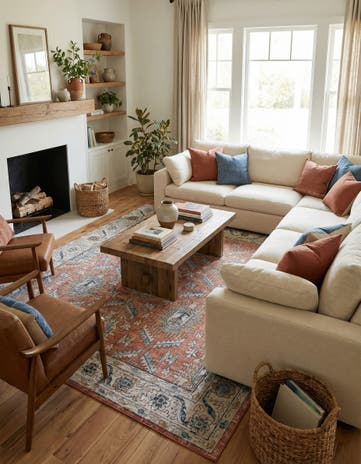 Salmon Pink Nyla Square Rug