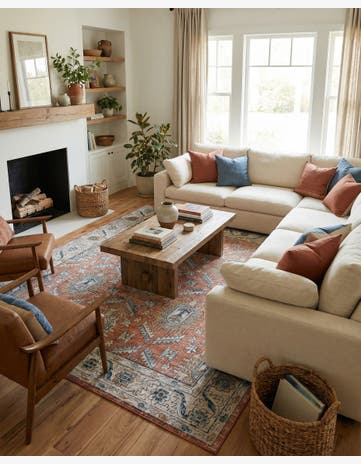 Salmon Pink Nyla Square Rug