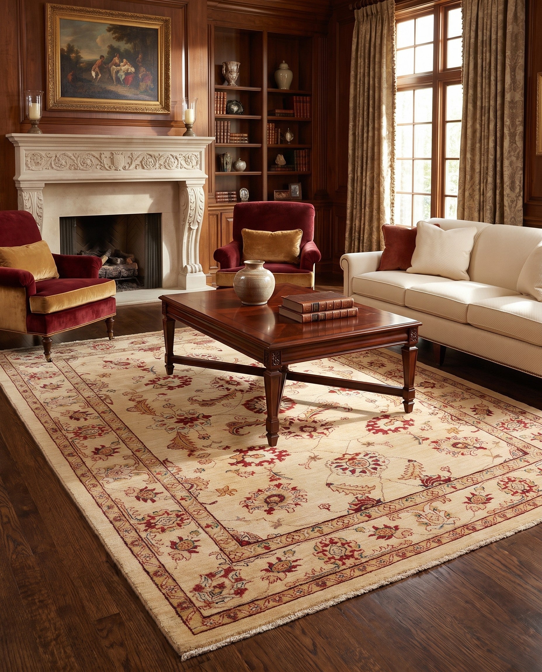 5' 7 x 7' 1 Hand Knotted Ziegler Rug