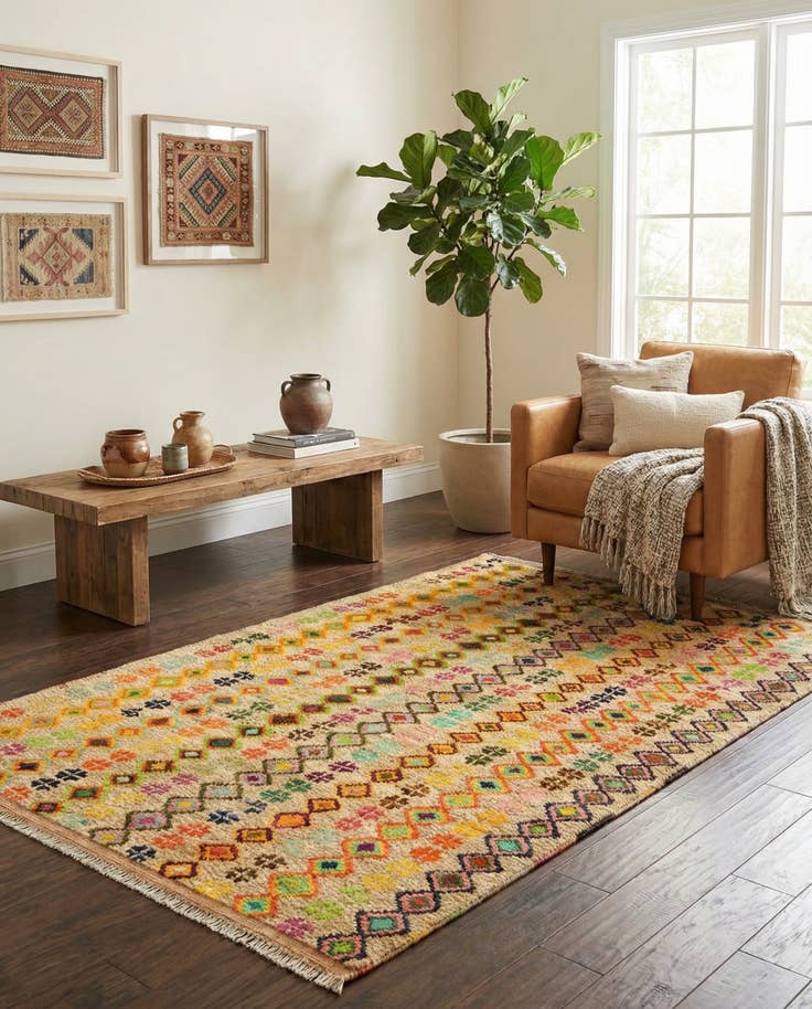 Detail image of 4' 4 x 6' 3 Hand Knotted Balouch Wool Rug