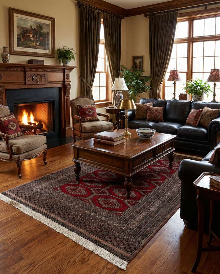 4' 1 x 6' 3 Hand Knotted Bokhara Oriental Wool Rug