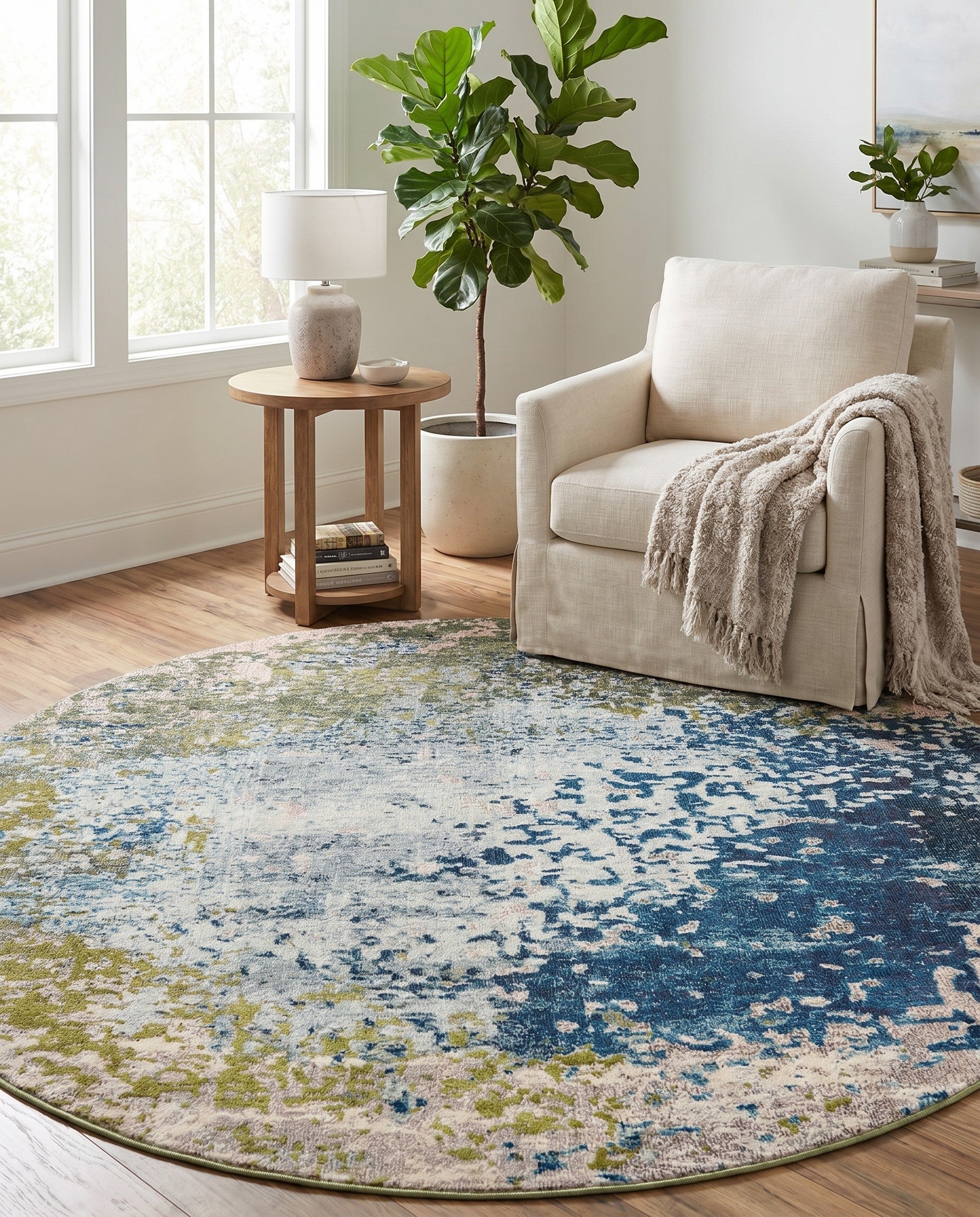 8' x 8' Washable Casablanca Round Rug
