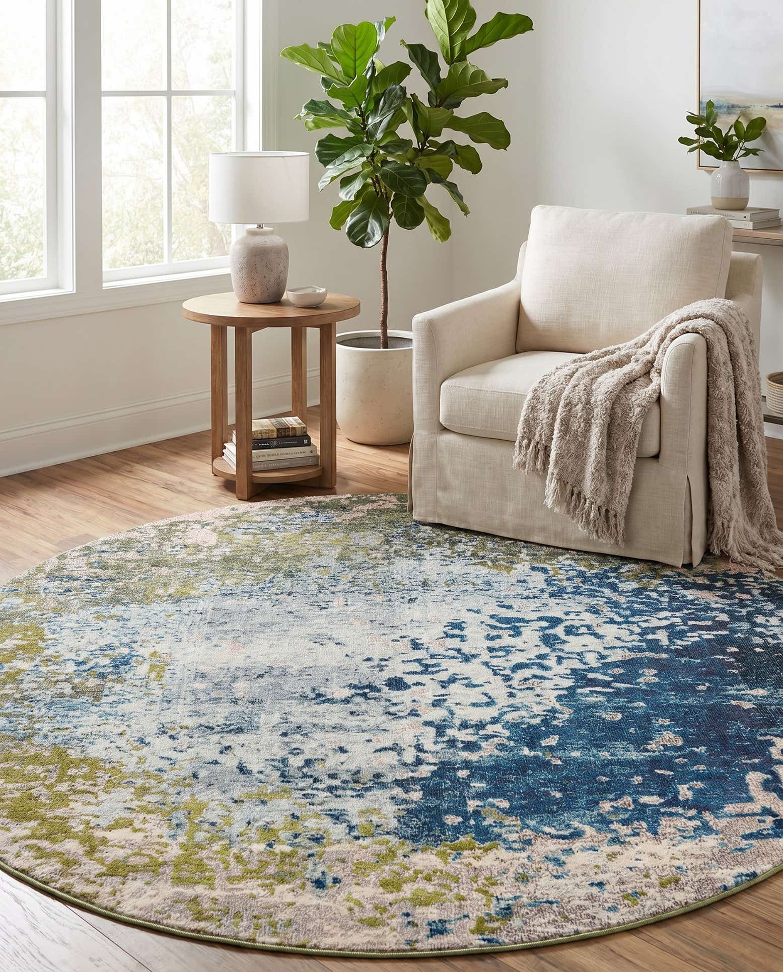 8' x 8' Washable Casablanca Round Rug