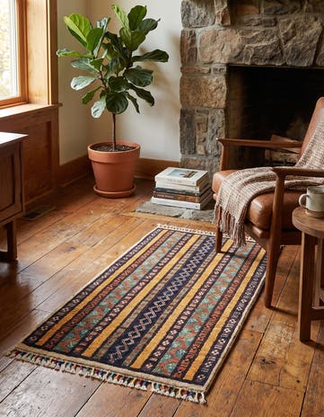 1' 8 x 3' 3 Hand Knotted Kazak Rug