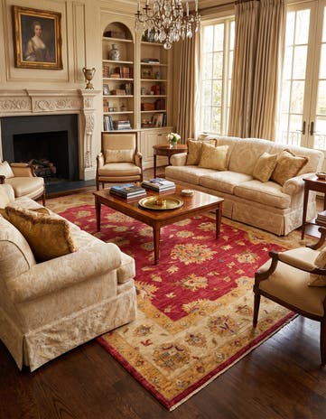 6' 9 x 9' 8 Hand Knotted Ziegler Rug