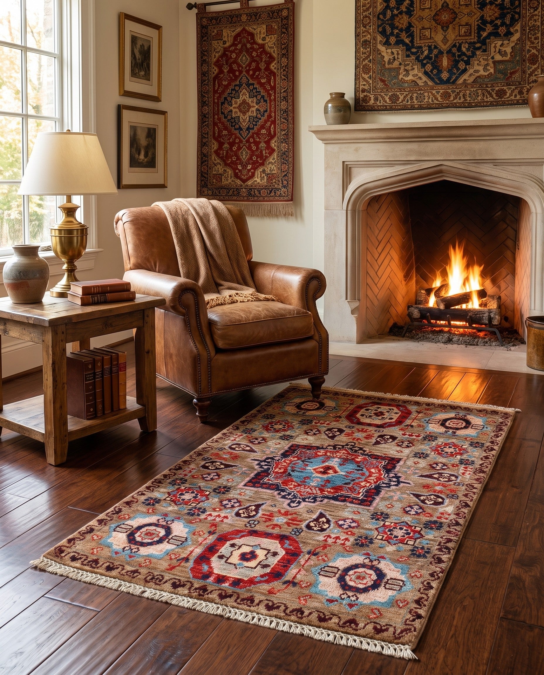 1' 10 x 3' Hand Knotted Mamluk Ziegler Rug