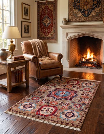 1' 10 x 3' Hand Knotted Mamluk Ziegler Rug