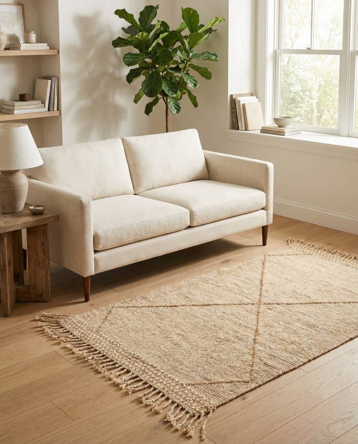 Detail image of 3' 1 x 4' 11 Hand Knotted Moroccan Wool Rug