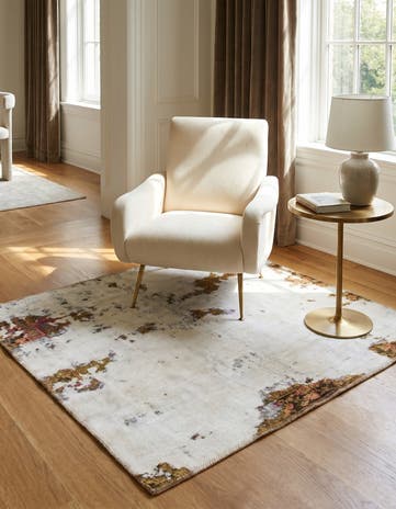 3' 8 x 4' Hand Knotted Ultra Vintage Persian Wool Square Rug