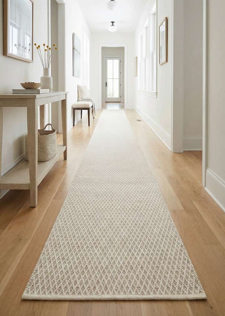 3' 3 x 14' 1 Hand Woven Lattice Wool Runner Rug