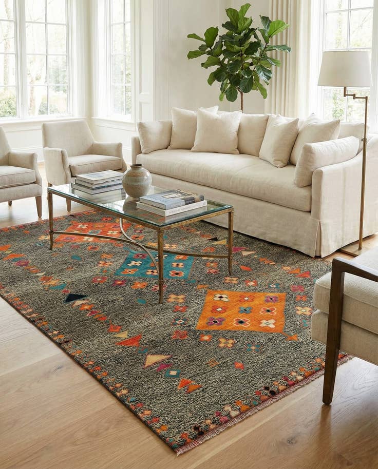 Detail image of 5' 10 x 8' 2 Hand Knotted Balouch Wool Rug