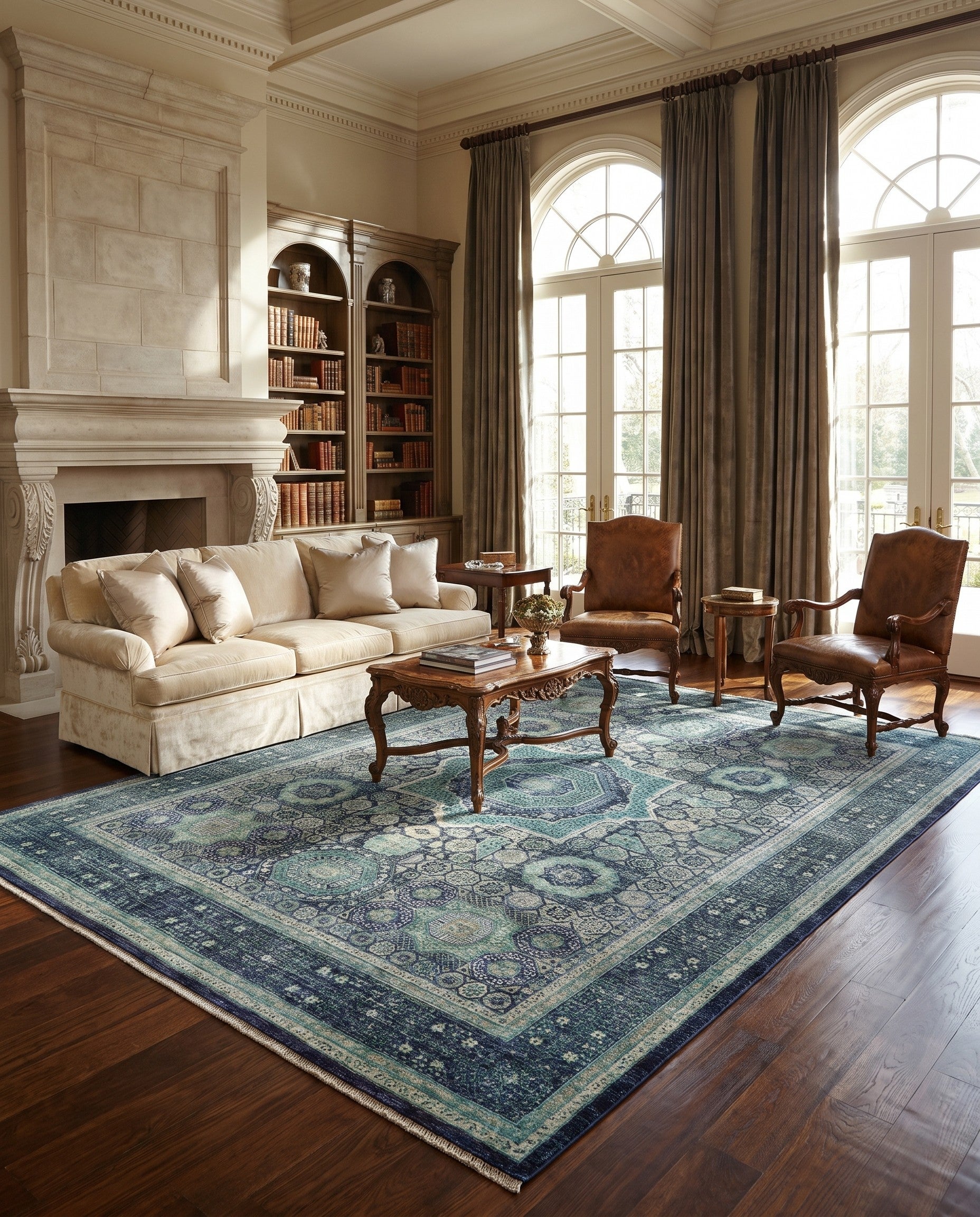 9' 1 x 11' 11 Hand Knotted Mamluk Ziegler Rug