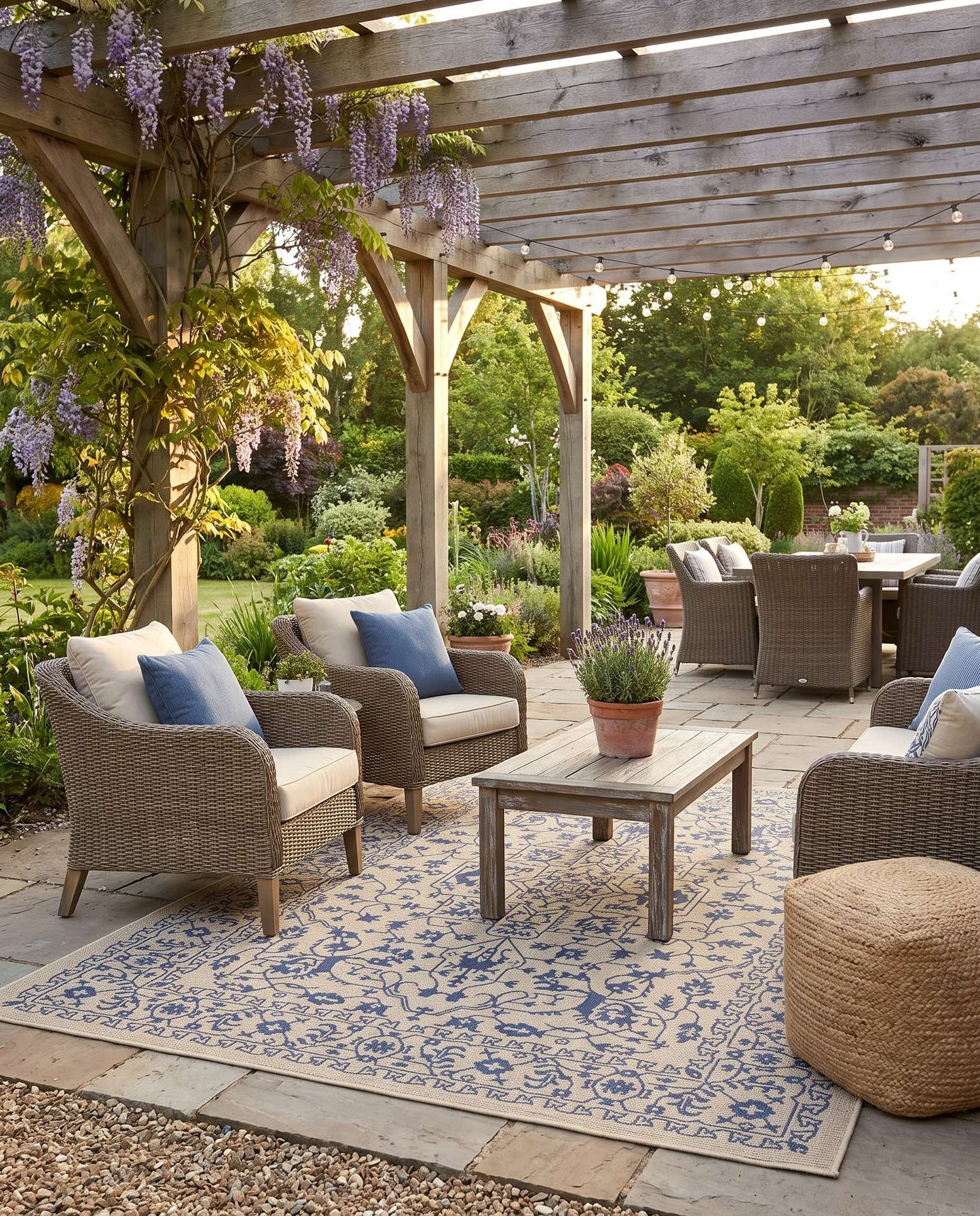 7' x 10' Easy-Clean Botanical Indoor / Outdoor Rug