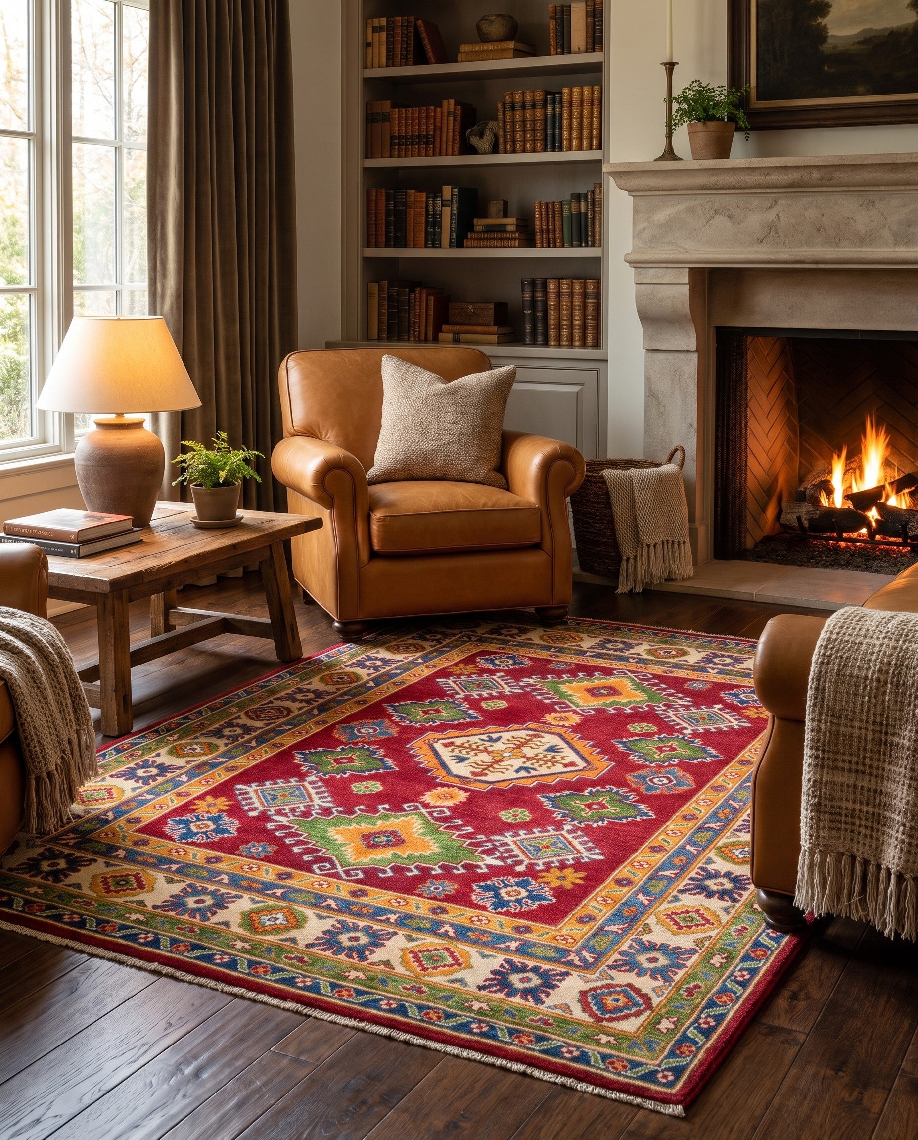 5' x 6' 8 Hand Knotted Kazak Rug