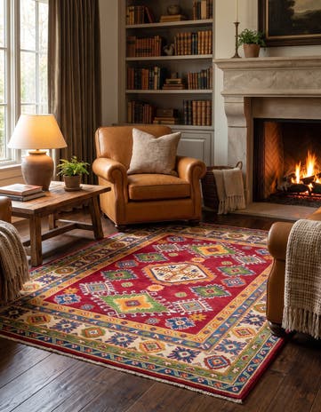 5' x 6' 8 Hand Knotted Kazak Rug