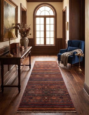 2' 9 x 9' 5 Hand Knotted Kazak Runner Rug
