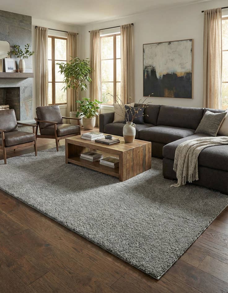 Detail image of 10' x 14' Solid Frieze Rug