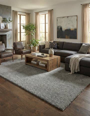 10' x 14' Solid Frieze Rug