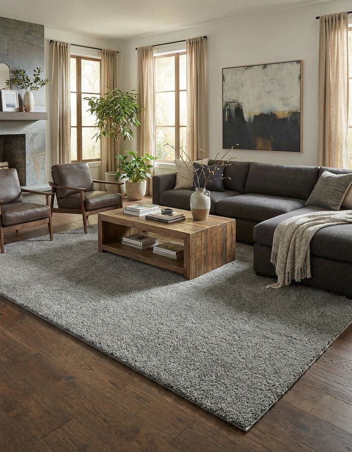 10' x 14' Solid Frieze Rug