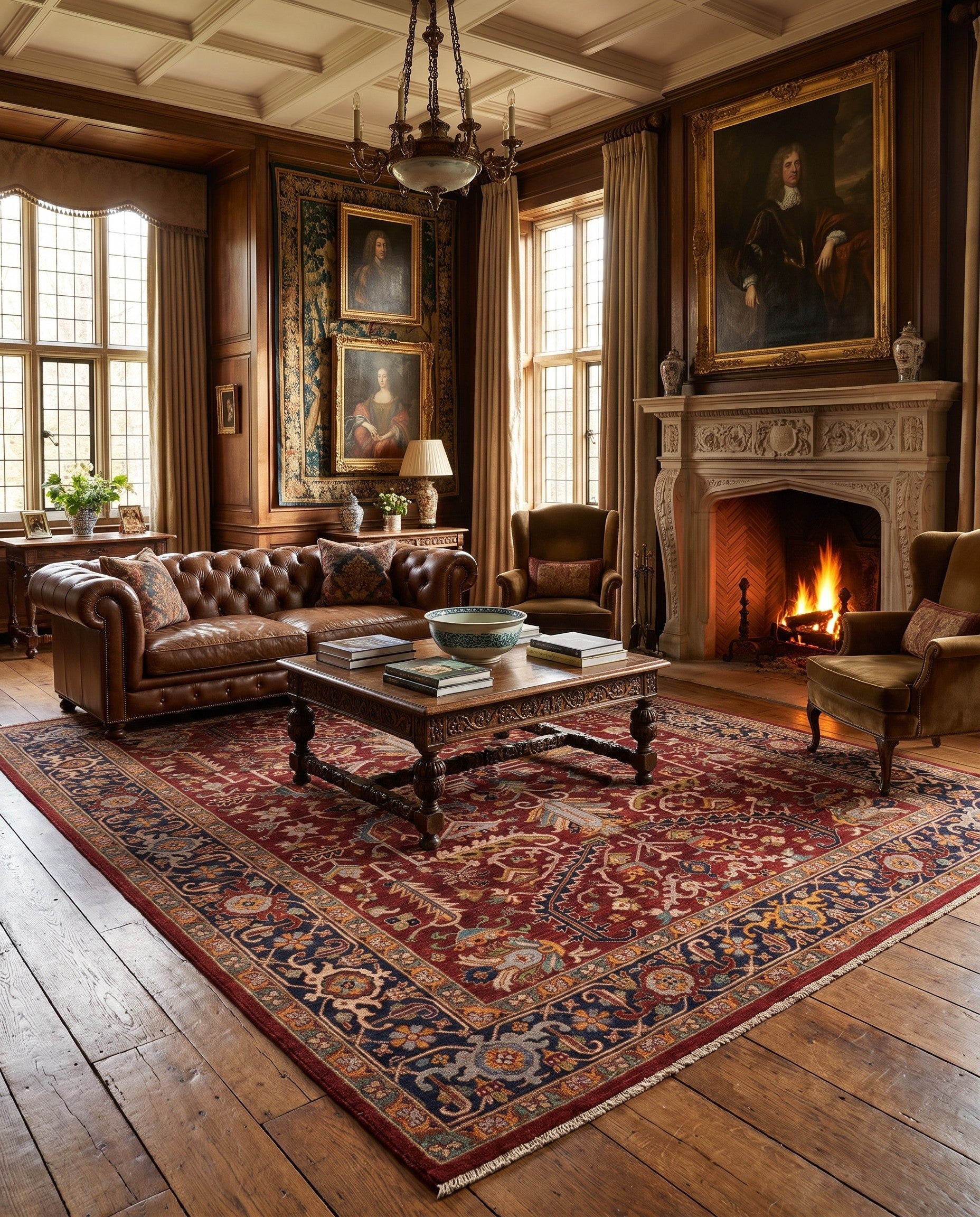 8' 1 x 9' 11 Hand Knotted Heriz Rug