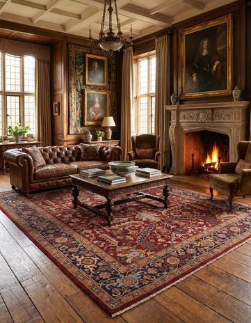 8' 1 x 9' 11 Hand Knotted Heriz Rug