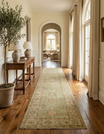 2' 9 x 13' 8 Hand Knotted Oushak Wool Runner Rug