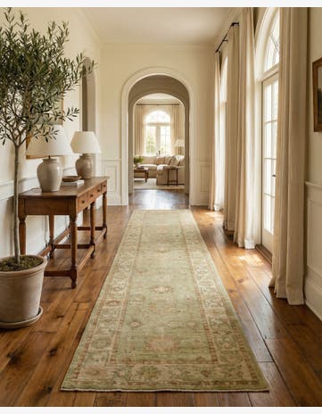 2' 9 x 13' 8 Hand Knotted Oushak Wool Runner Rug