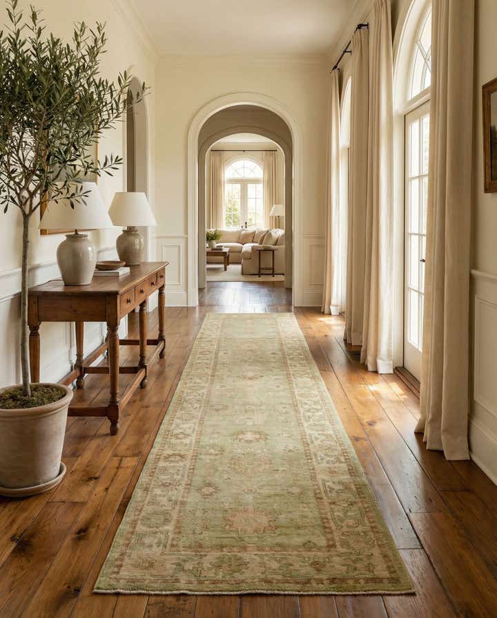 2' 9 x 13' 8 Hand Knotted Oushak Wool Runner Rug