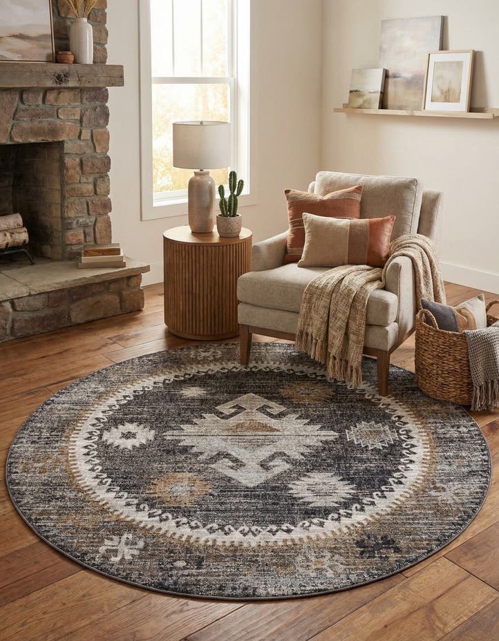 7' x 7' Eco Southwestern Round ...