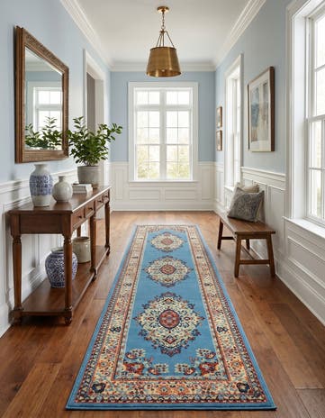 2' 7 x 10' Mashad Design Runner Rug