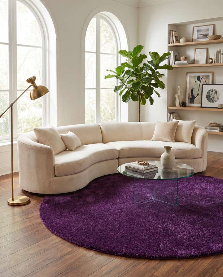 305cm x 305cm Solid Frieze Round Rug
