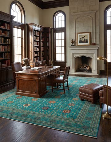 9' 1 x 12' 6 Hand Knotted Ariana Ziegler Rug