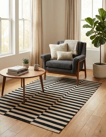 3' 5 x 4' 9 Hand Woven Kilim Modern Wool Rug