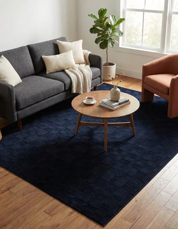 Inkwell Blue Textura Designer Rug