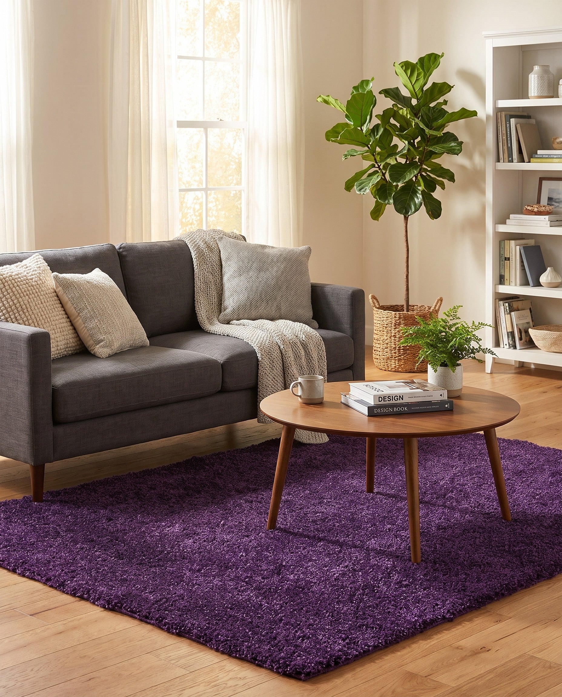 5' 3 x 7' Solid Frieze Rug