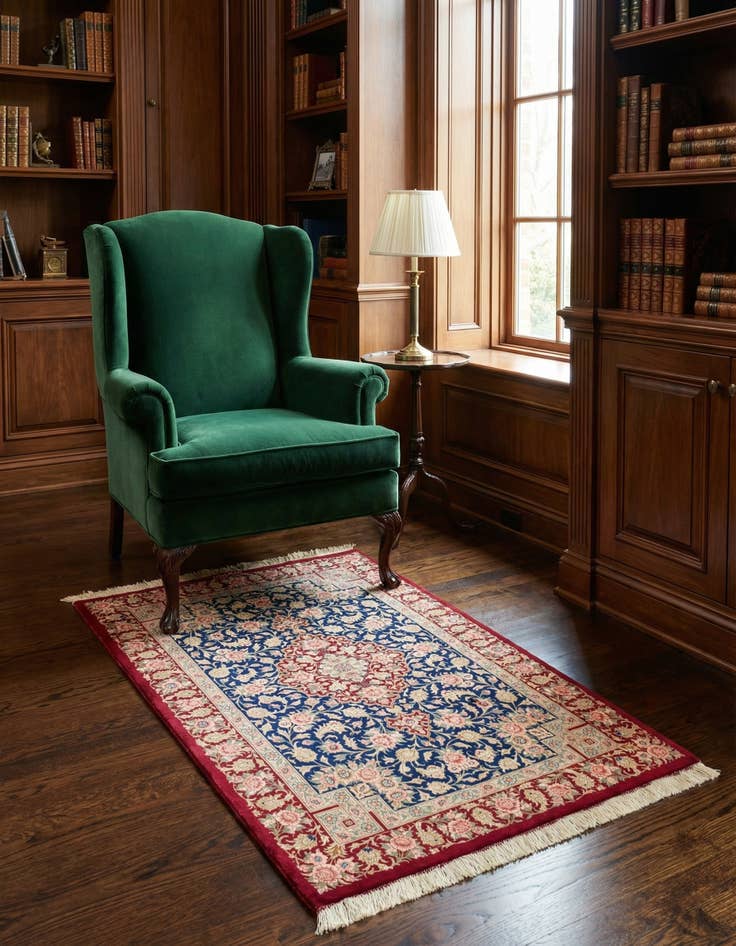 Detail image of 2' 7 x 3' 11 Ghom Silk Rug