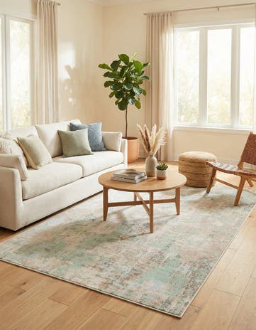 Teal Lotus Rug