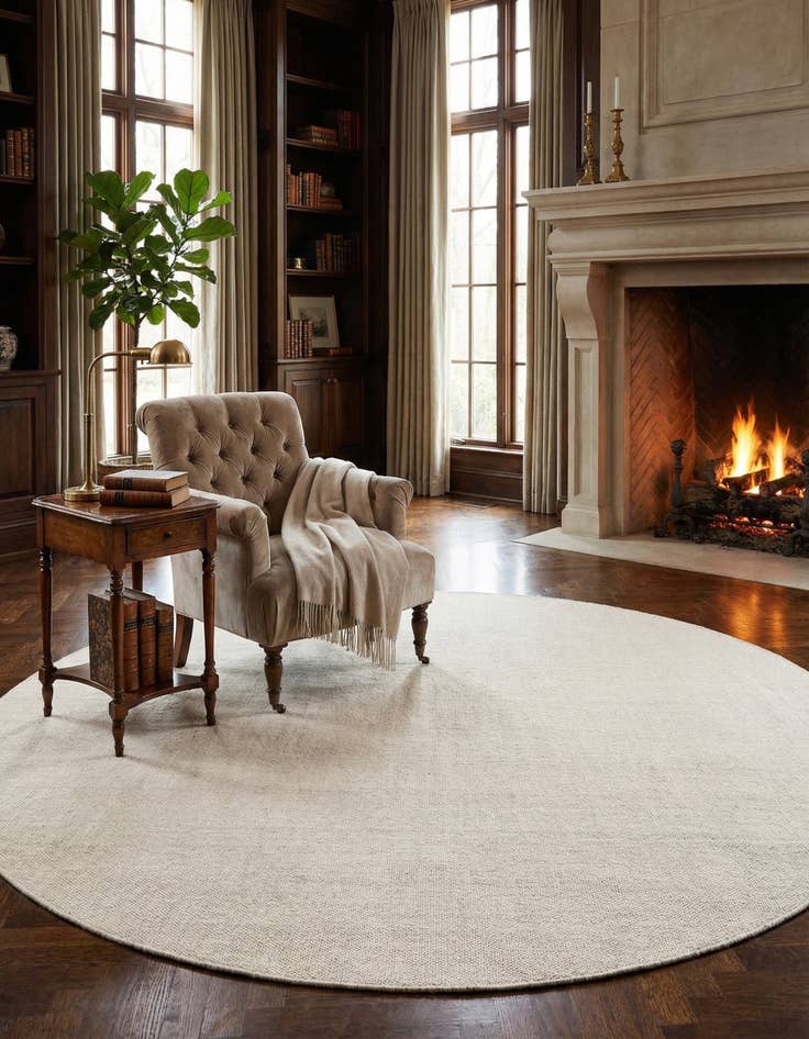 Detail image of 10' x 10'  Hand Woven Jill Zarin English Manor Farmhouse Wool Round Rug