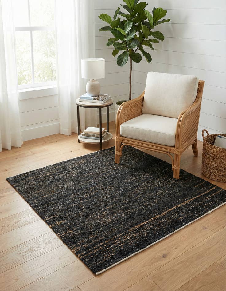 Detail image of 4' 1 x 4' 1  Hand Woven Palm Beach Jute Square Rug