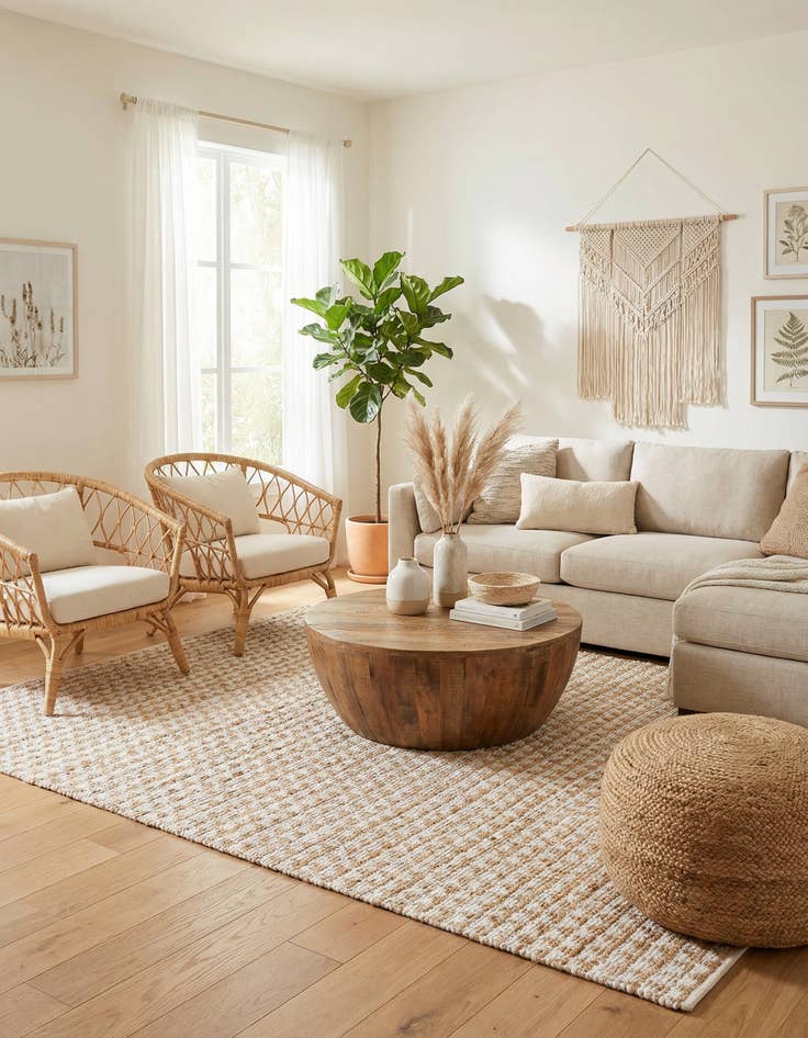 Detail image of 8' x 11'  Hand Woven Chindi Jute Rug