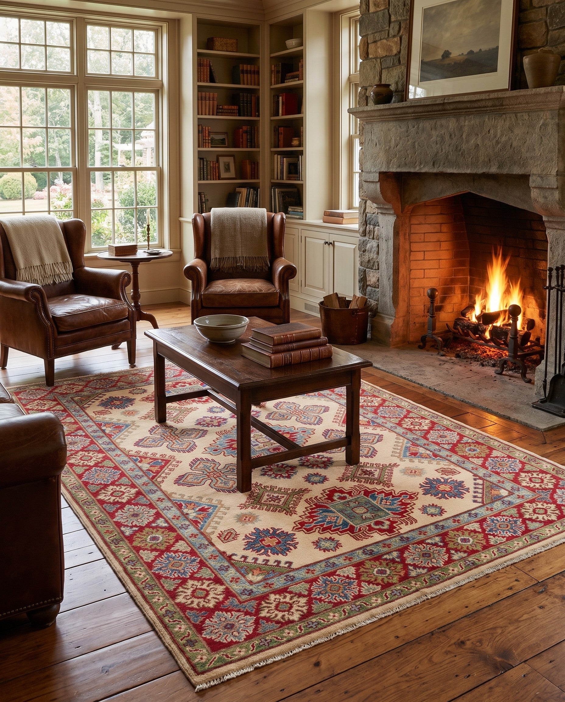 5' x 6' 7 Hand Knotted Kazak Rug